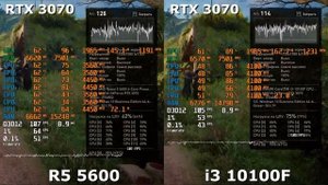 RYZEN 5 5600 vs i3 10100F / RTX 3070 / ASSASSINS CREED VALHALLA / БЕНЧМАРК