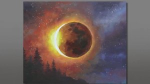 Как нарисовать затмение солнца / Акриловая живопись