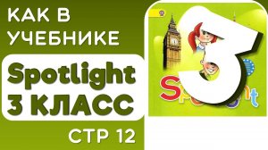 Как в Учебнике Spotlight 3 класс (Спотлайт) стр 12
