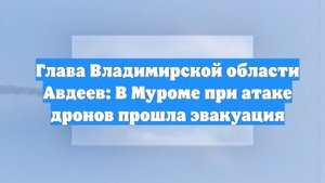 Глава Владимирской области Авдеев: В Муроме при атаке дронов прошла эвакуация