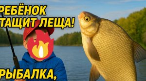 Ребёнок тащит леща! Рыбалка, которую мы не забудем