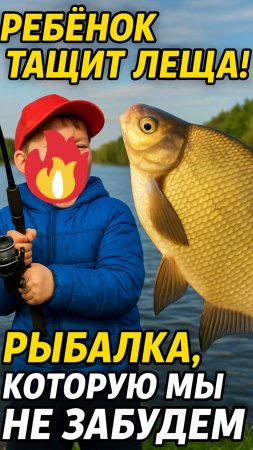 Ребёнок тащит леща! Рыбалка, которую мы не забудем