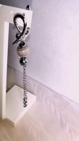 Серьги с натуральными камнями: агат "Ботсвана", гематит с гальваническим покрытием .