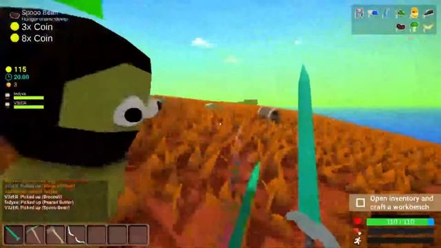 Зелёные гномы в круглом майнкрафте  Muck  3