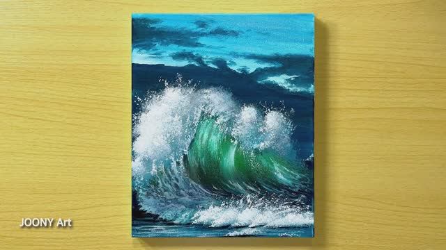 Как легко нарисовать морскую волну / Урок акриловой живописи смотреть онлайн