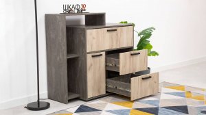 Эдинбург КМ 01 Комод Дуб крафт серый/Железный камень