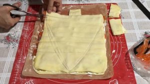 Слоёный пирог с лососем,творожным сыром и оливками| Laye