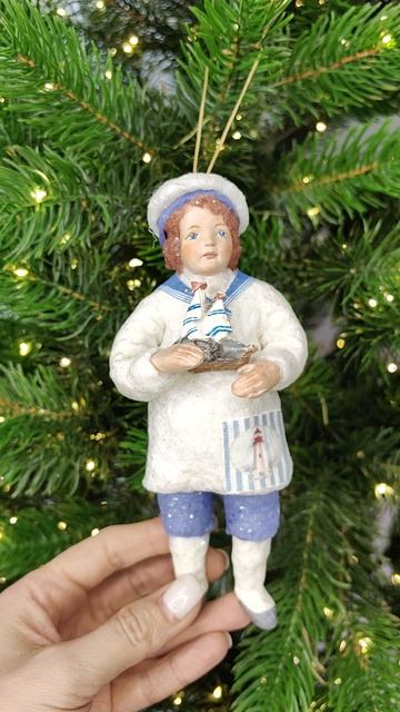 Ватная игрушка «Мальчик с корабликом»
арт. ВИ91