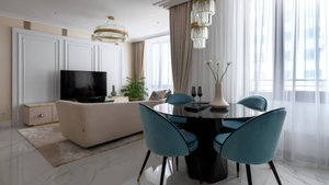 Дизайн интерьера квартиры в стиле современная классика 120 м²