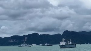 Русские Витязи над корветами ТОФ торжественный пролет в рамках форума LIMA-25 в Малайзии