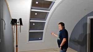 Модульный дом 50м2 с двумя спальнями и большой гостинной с панорамной крышей