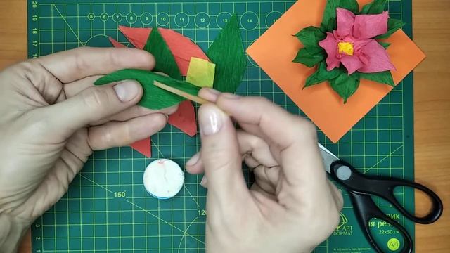 Пуансеттия (Рождественская звезда). Торцевание на пластилине смотреть онлайн