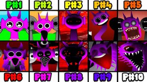 Смесь Incredibox Sprunki Фаза 1 против фазы 2 против фазы 3 против фазы 4 против фазы 5 против фазы