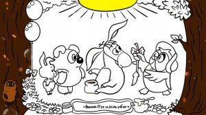 Винни Пух идёт на день рождения к ослику Иа.