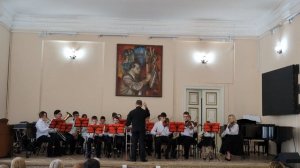Смешанный оркестр ДШИ №1 г. Ельца, дирижёр Пиджоян К. В., рук. ансамбля скрипачей Прокофьева Ю.Г.