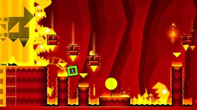 Играю в игру Geometry Dash огненная версия. 🐈😅🍿🏁