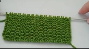 Плотный твидовый узор спицами. 2 петли и 1 ряд.