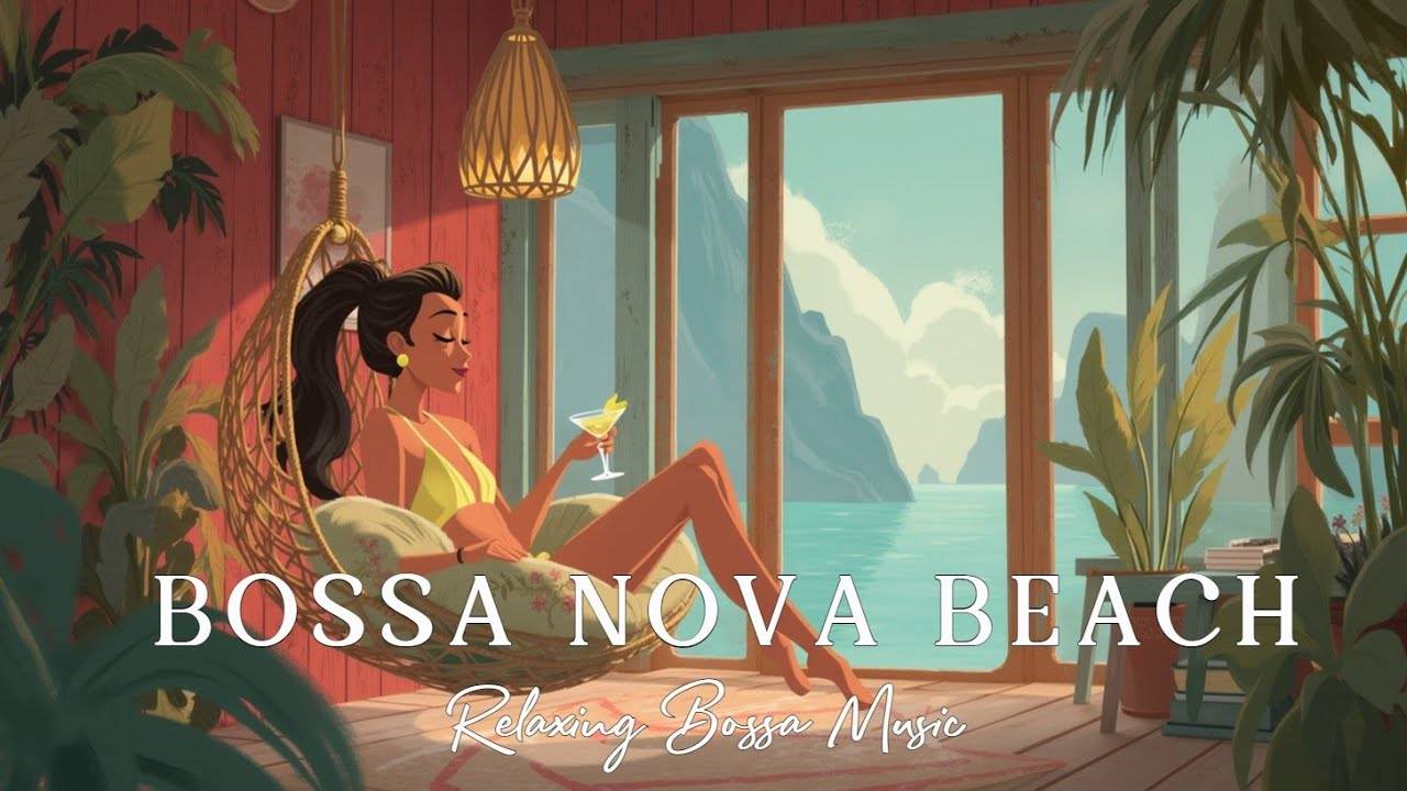 Relaxing Bossa Nova Music for Serene Coastal Chillout Vibes - Woman Relaxing Beach View