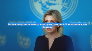 Захарова выразила надежду, что в правительстве ФРГ не подрались, как Макроны