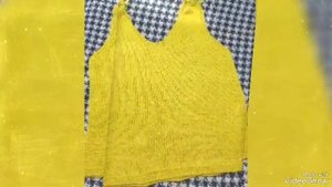 Топ-майка связанная спицами из турецкой пряжи Apple crochet yarn