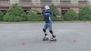 RollerProPeller_Техника слалома_Спиной вперёд