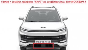 МОСКВИЧ 3 сетка+Зимняя заглушка "КАРТ" защита радиатора на защелках