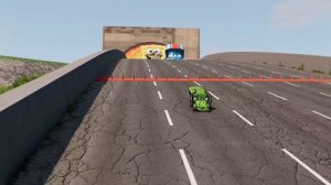 Большой и маленький автобус Спанч Боб против поездов BeamNG.Drive