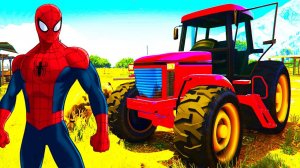 Мультик про Цветные Машинки Трактор Грузовик Лимузины Супергерои для Детей Детские Мультики