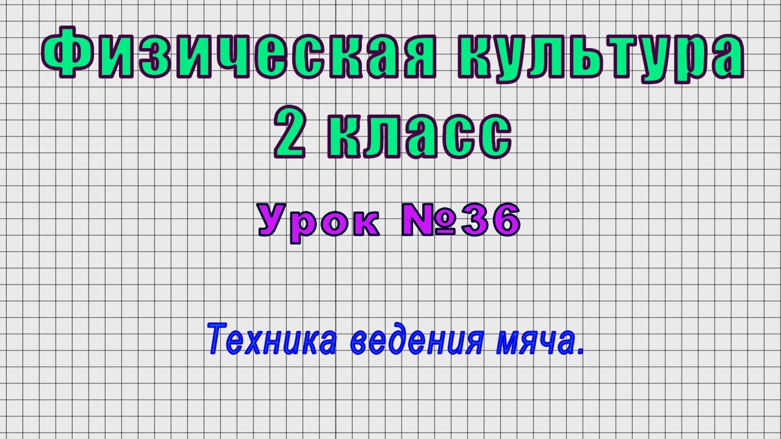 Физическая культура 2 класс (Урок№36 - Техника ведения мяча.)