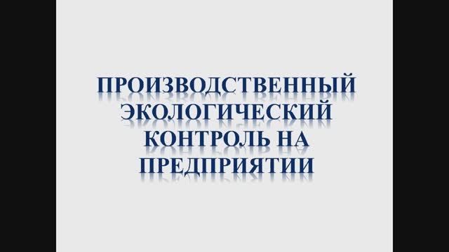 3.4. Производственный экологический контроль на предприятии