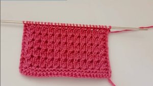 Ажурный узор спицами. 2 петли и 4 ряда.