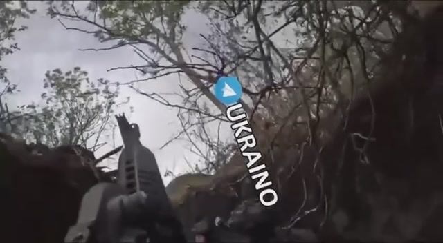 Жесткое видео штурма от первого лица траншеи противника