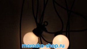 Гирлянда ТОПЛЁНОЕ МОЛОКО, 20 тёплых белых LED-огней, 9.5+5 м, коннектор, черный провод, 490120