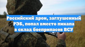 Российский дрон, заглушенный РЭБ, попал вместо пикапа в склад боеприпасов ВСУ