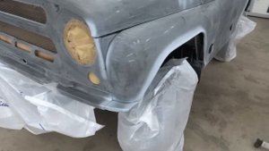 Покраска УАЗ Хантер в защитный цвет RAPTOR U-POL