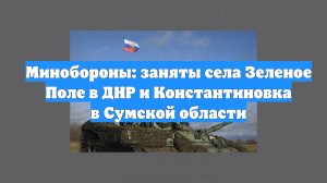 Минобороны: заняты села Зеленое Поле в ДНР и Константиновка в Сумской области
