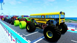 Эпические прыжки и аварии на скоростных грузовиках-монстрах