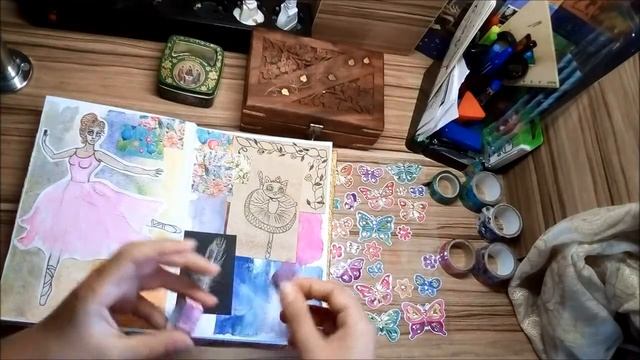 Украшаю скетчбук сделанный своими руками # 9