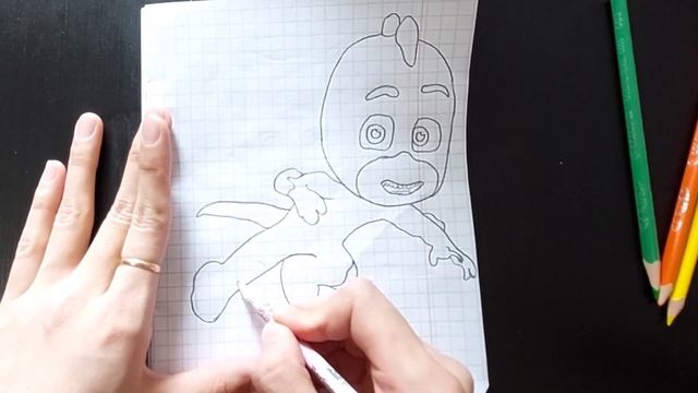 Как нарисовать Грек(Геко) "Герои в масках"/ how to draw Gecko смотреть онлайн