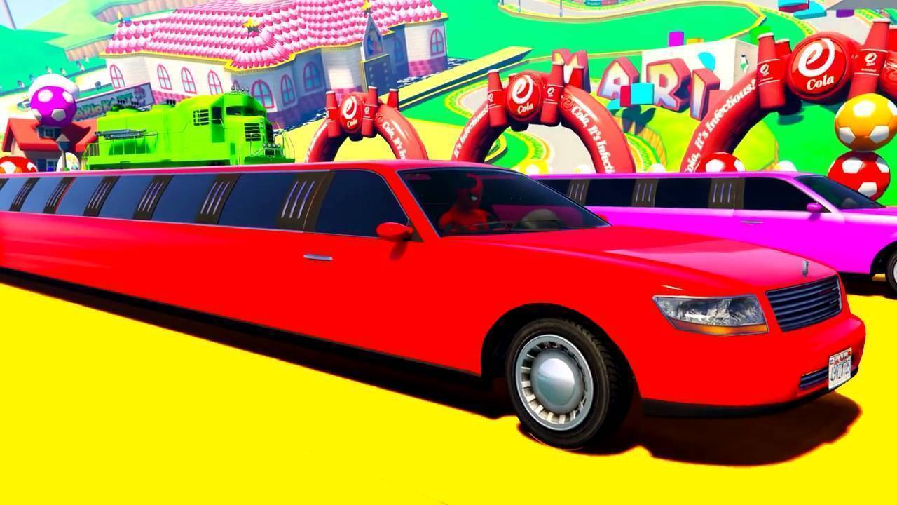 Мультики про Длинные Цветные Машинки и Человек Паук Мультик про Машинки для Детей