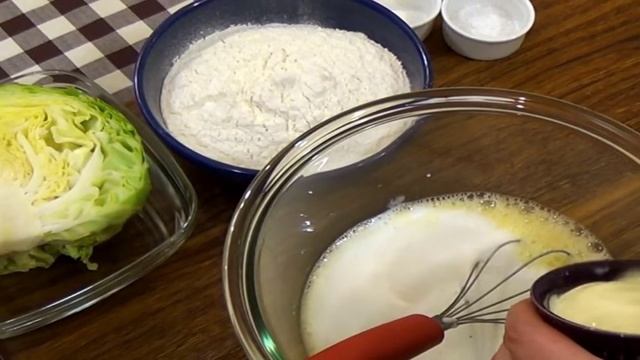 Быстрый наливной пирог с капустой