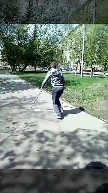 Техничный бег на костылях