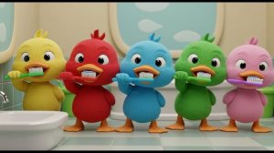 5 Little Ducks bath they brush their teeth Song Nursery Rhymes  Kids Songs