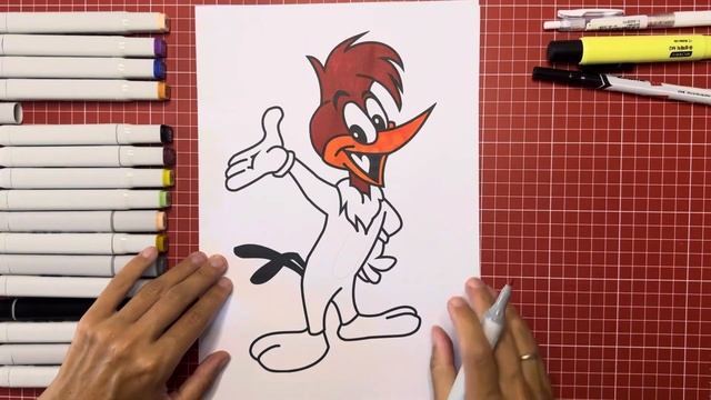 Раскраска Вуди Вудпекер / Woody Woodpecker / Раскраска для детей / Видео Раскраска / Мультик