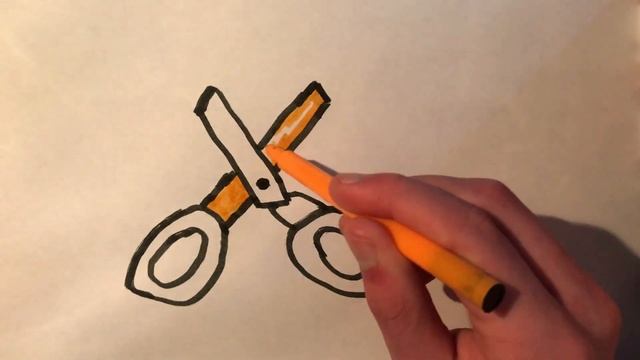 Bolalar uchun qaychi chizish  Drawing scissors for children and kids  Рисование ножн
