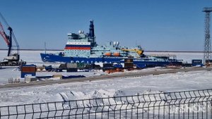 Атомный ледокол "СИБИРЬ" прибыл в порт Дудинка.14.04.2023.