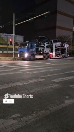 Ночная отгрузка партии автомобилей в порт Республики Корея #отгрузка #доставкапомиру #trailer