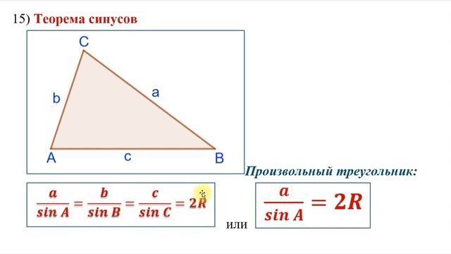 Справочный материал для задач, связанных с окружность смотреть онлайн
