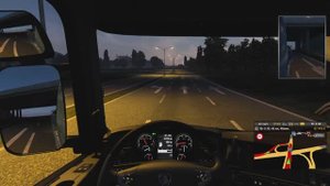 ночной рейс в Euro Truck Simulator