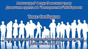 Александр Р. 4 года и 5 месяцев тр.вр. д.гр. Альтернатива г.Хабаровск